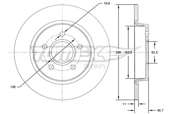 TOMEX TOMTX71-94 féktárcsa